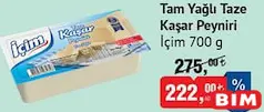 İÇİM TAM YAĞLI TAZE KAŞAR PEYNİRİ 700 G